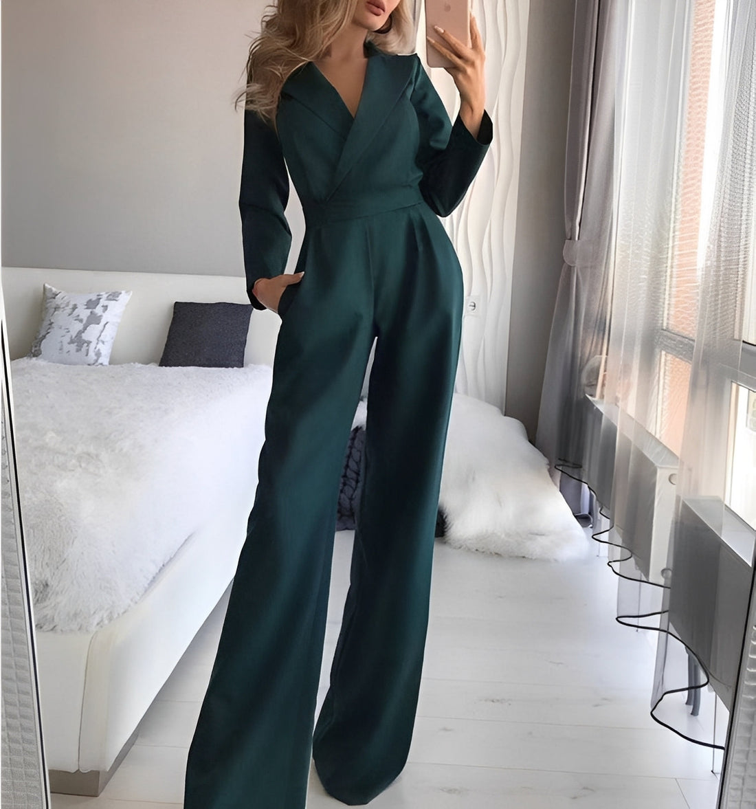 Emilie - Stylowy Kombinezon z Długimi Rękawami
