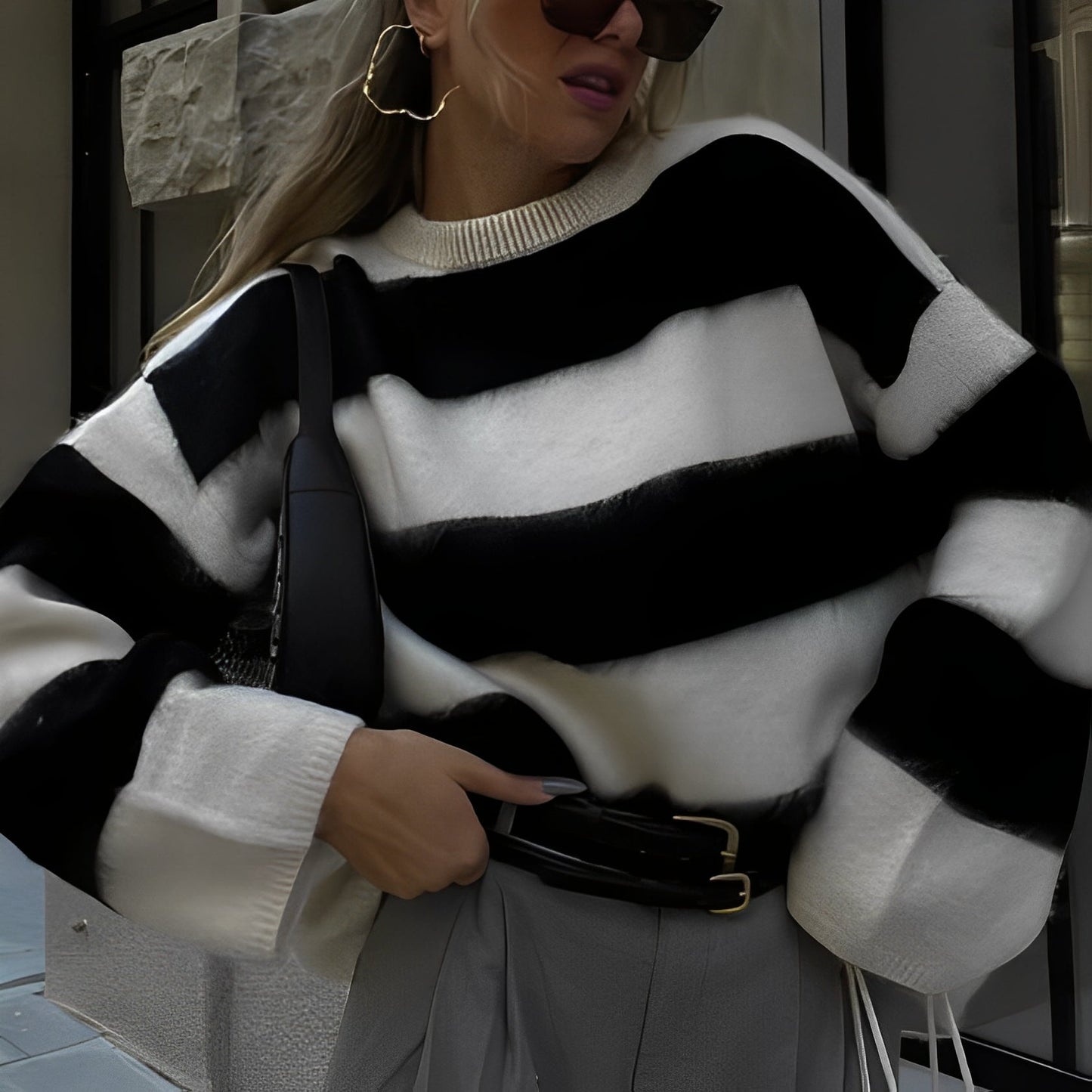 Shanelle - Klasyczny damski sweter z okrągłym dekoltem