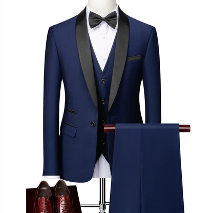 George - Stylowy męski garnitur Slim-Fit w trzech częściach