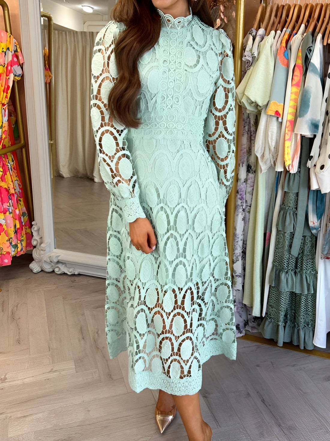 Madeline - Stylowa sukienka maxi z długim rękawem dla kobiet