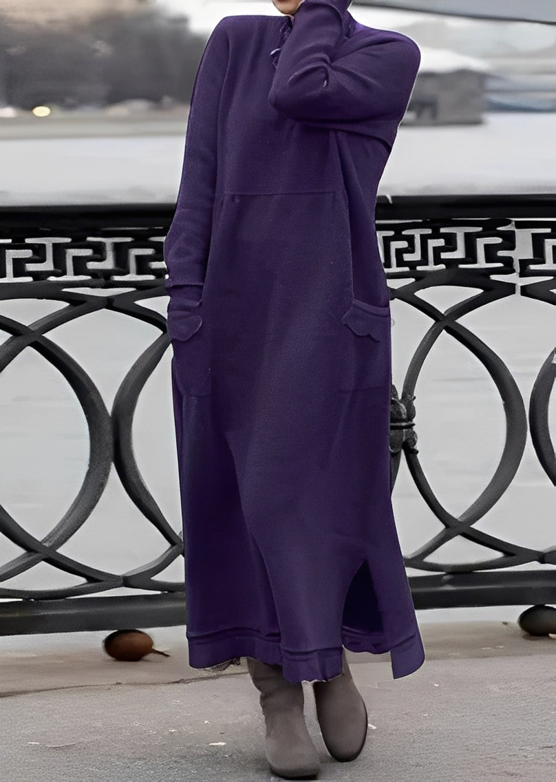 Emma - Elegancka, luźna i ciepła sukienka damska