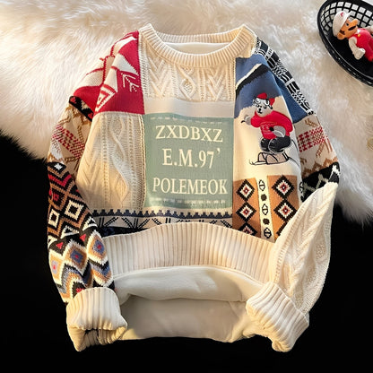 Charles - Stylowy, luźny świąteczny sweter dla kobiet