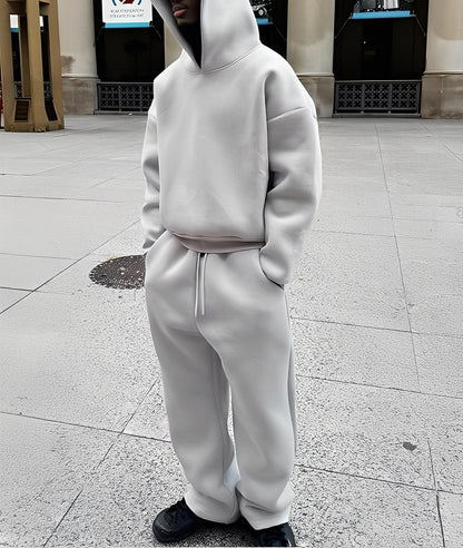 Marco - Comfortable set with oversized hooded sweatshirt for men