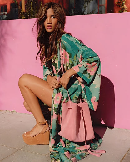 Chantal - Zwiewna sukienka kimono dla kobiet