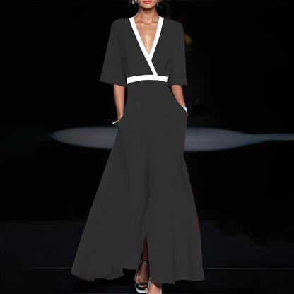 Débora - Elegancka długa suknia w kwiaty dla pań