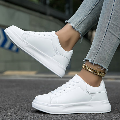 Layla - Białe Skórzane Sneakers Damskie do Codziennego Stylu