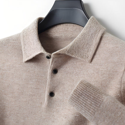 Romilly - Stylowy kaszmirowy sweter polo dla mężczyzn