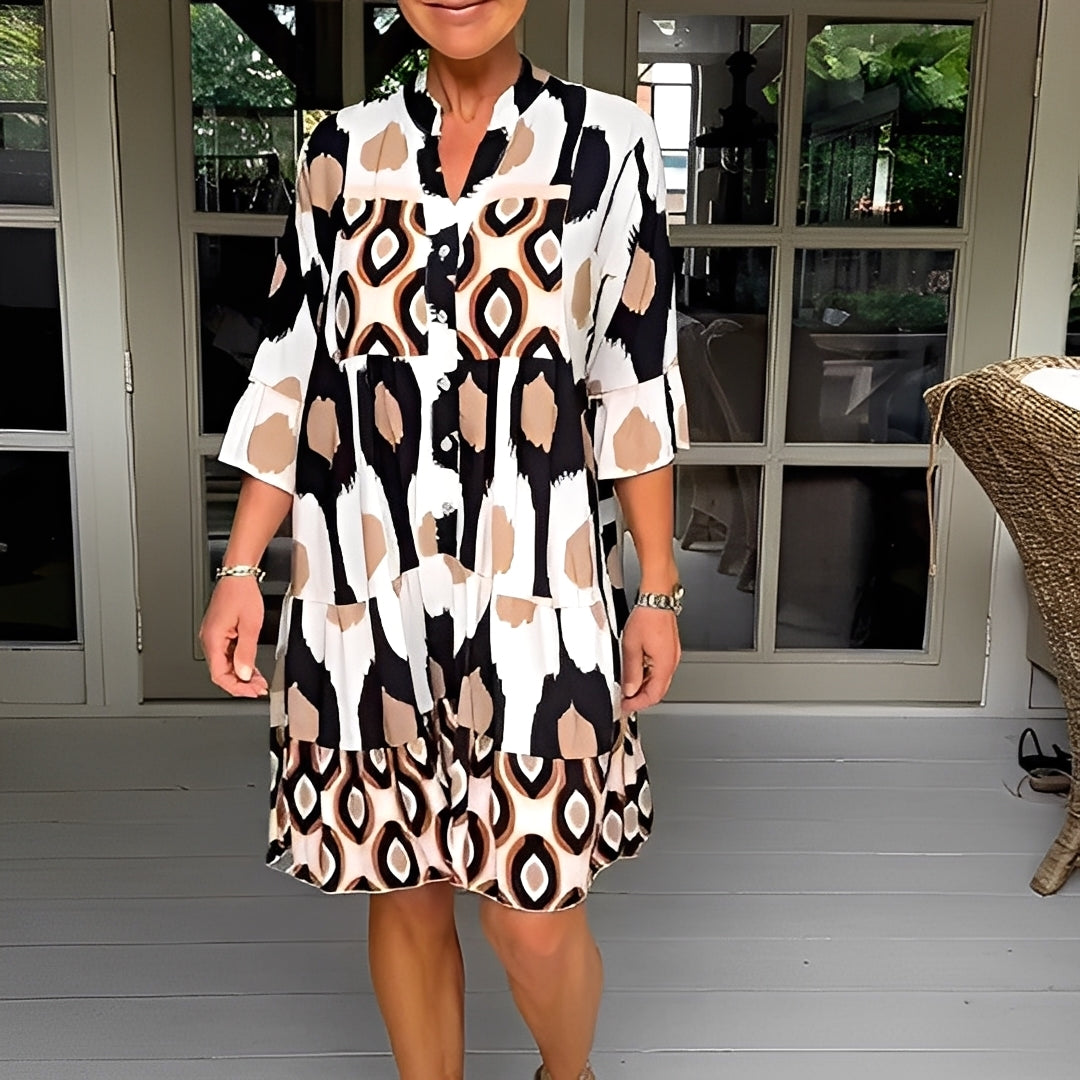 Floriane - Luźna sukienka z nadrukiem dla kobiet