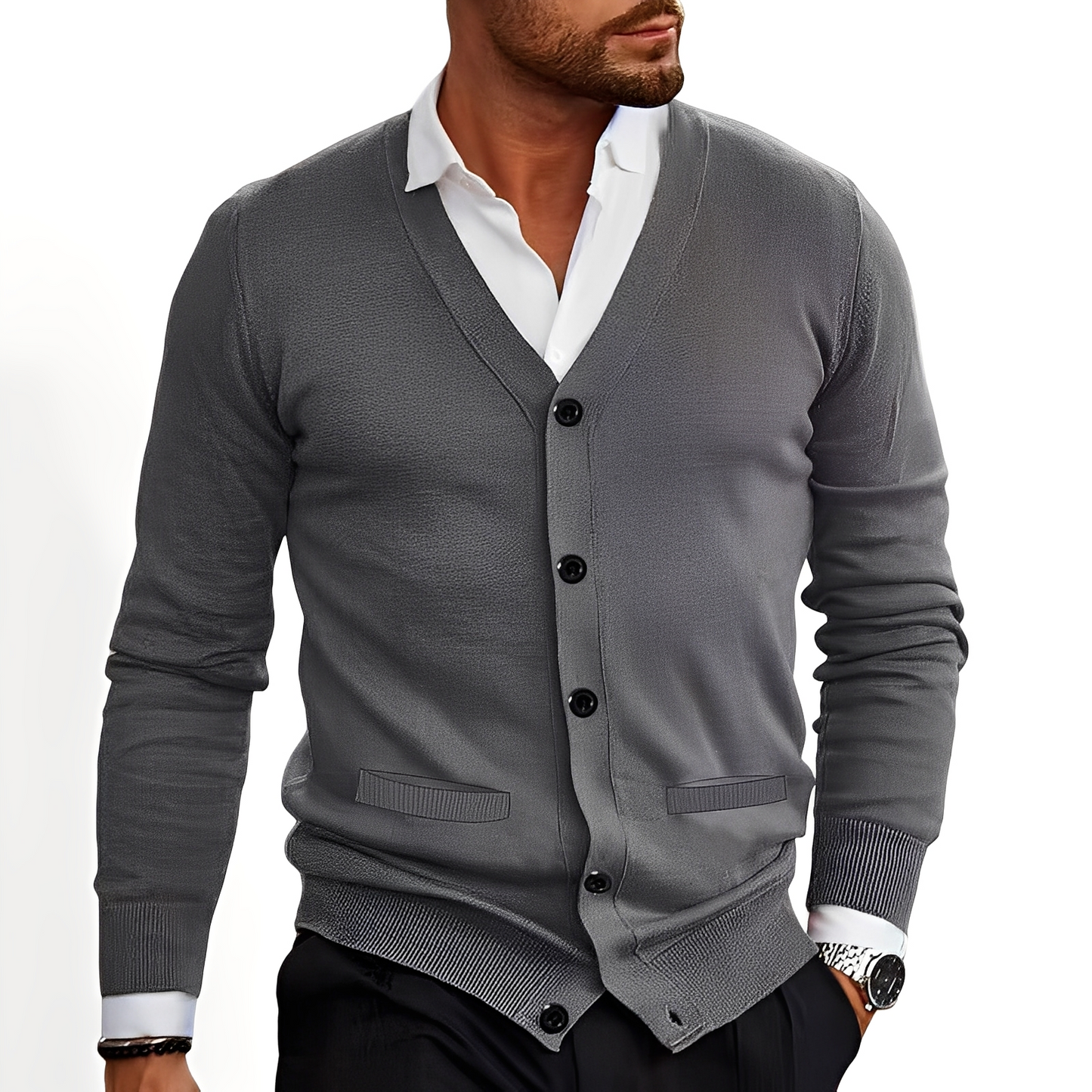 Kyler - Modny męski sweter z guzikami