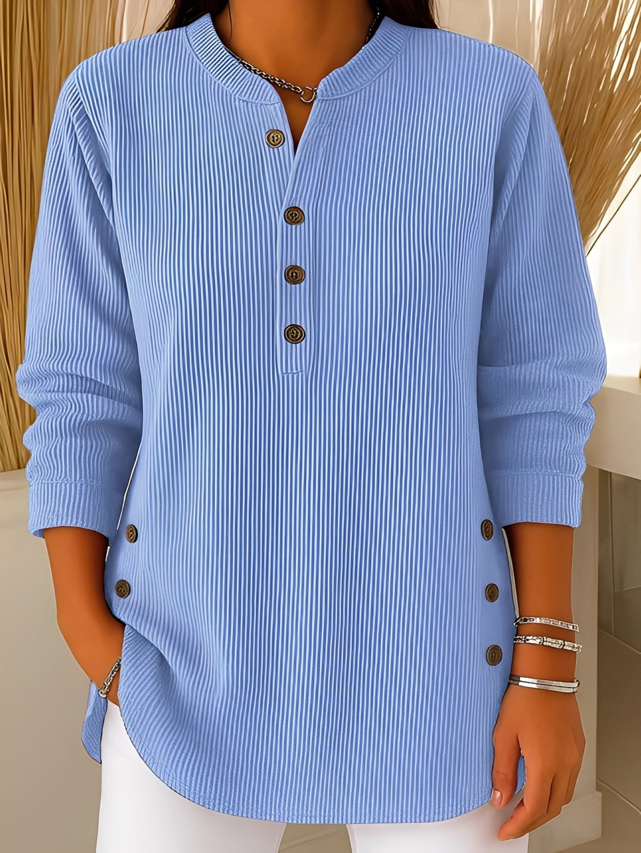 Jocelyn - Luźny sweter z guzikami dla kobiet