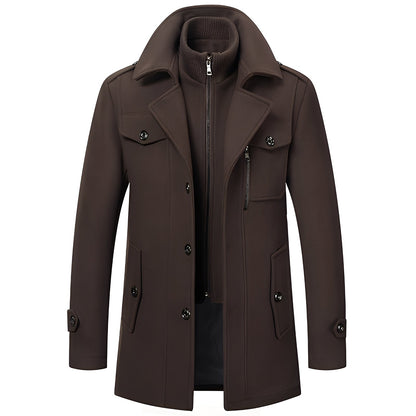 Merrill - Elegancki ciepły męski płaszcz wełniany