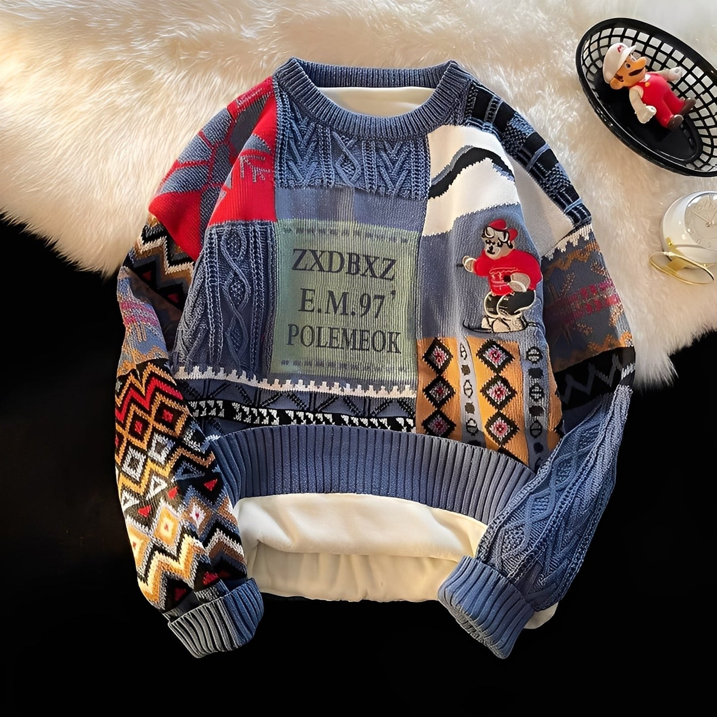 Charles - Stylowy, luźny świąteczny sweter dla kobiet