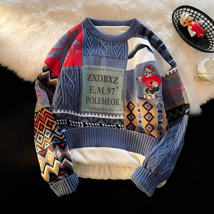 Charles - Stylowy, luźny świąteczny sweter dla kobiet