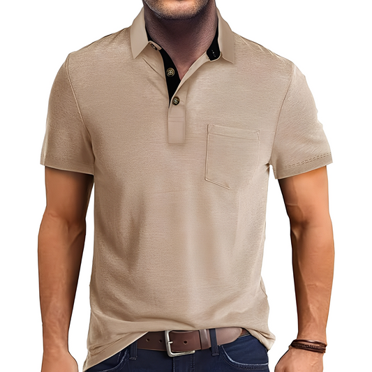 Abner - Męska retro koszulka polo z krótkim rękawem
