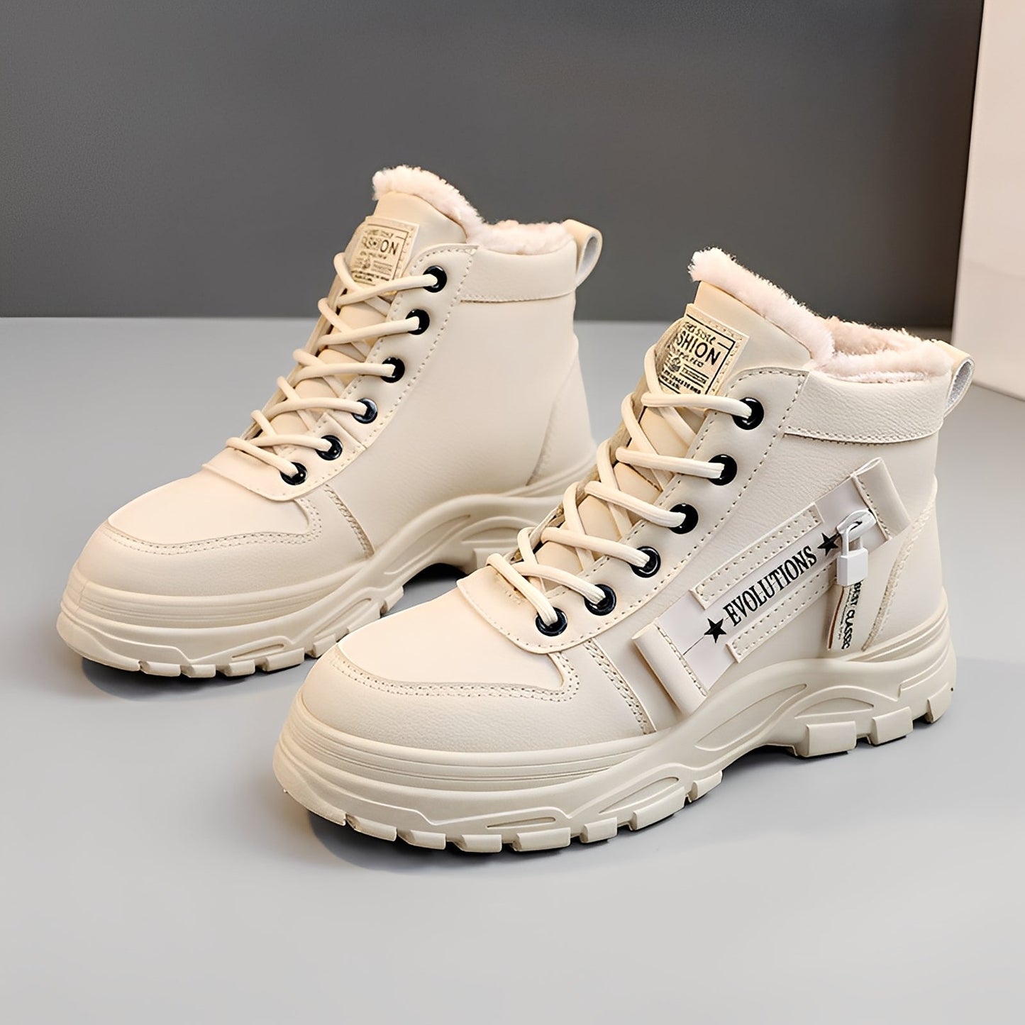 Adamina - Luźne, ciepłe wysokie buty dla pań