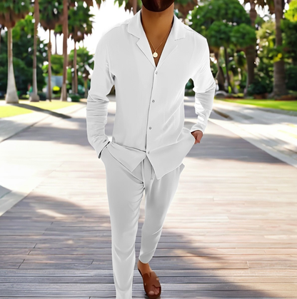 Joel - Swobodny, jednorzędowy zestaw dwuczęściowy dla mężczyzn