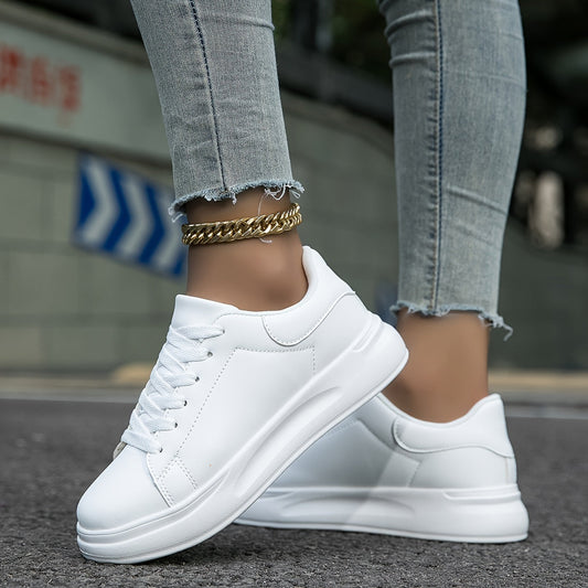 Layla - Białe Skórzane Sneakers Damskie do Codziennego Stylu