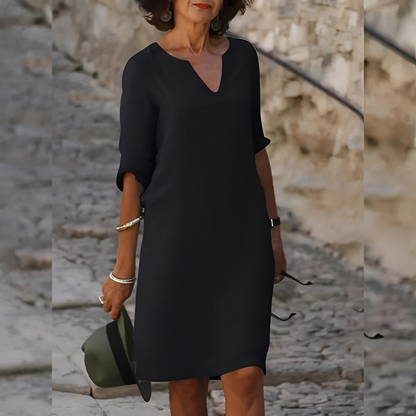 Guilaine - Elegantes Kleid mit V-Ausschnitt für Frauen