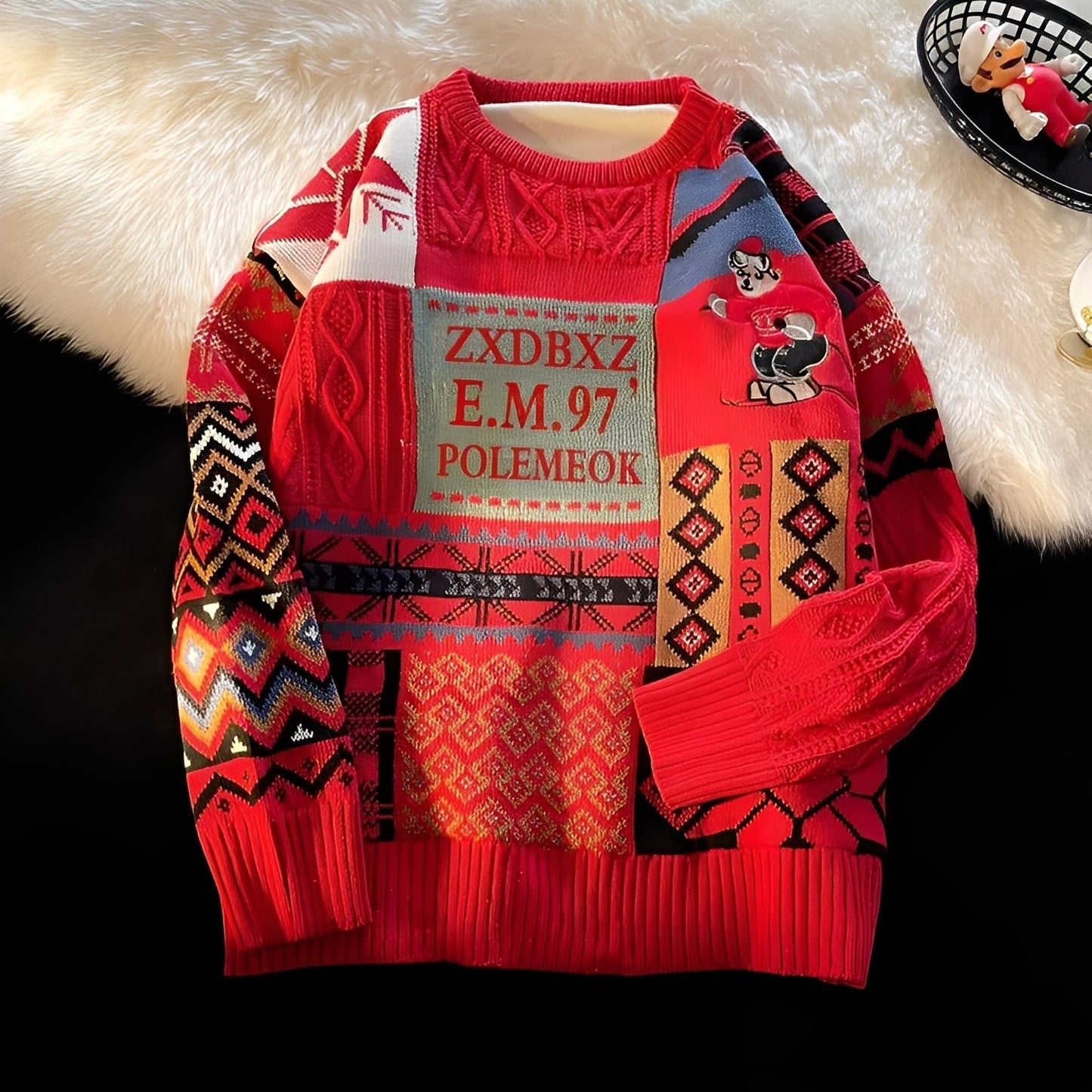 Charles - Stylowy, luźny świąteczny sweter dla kobiet