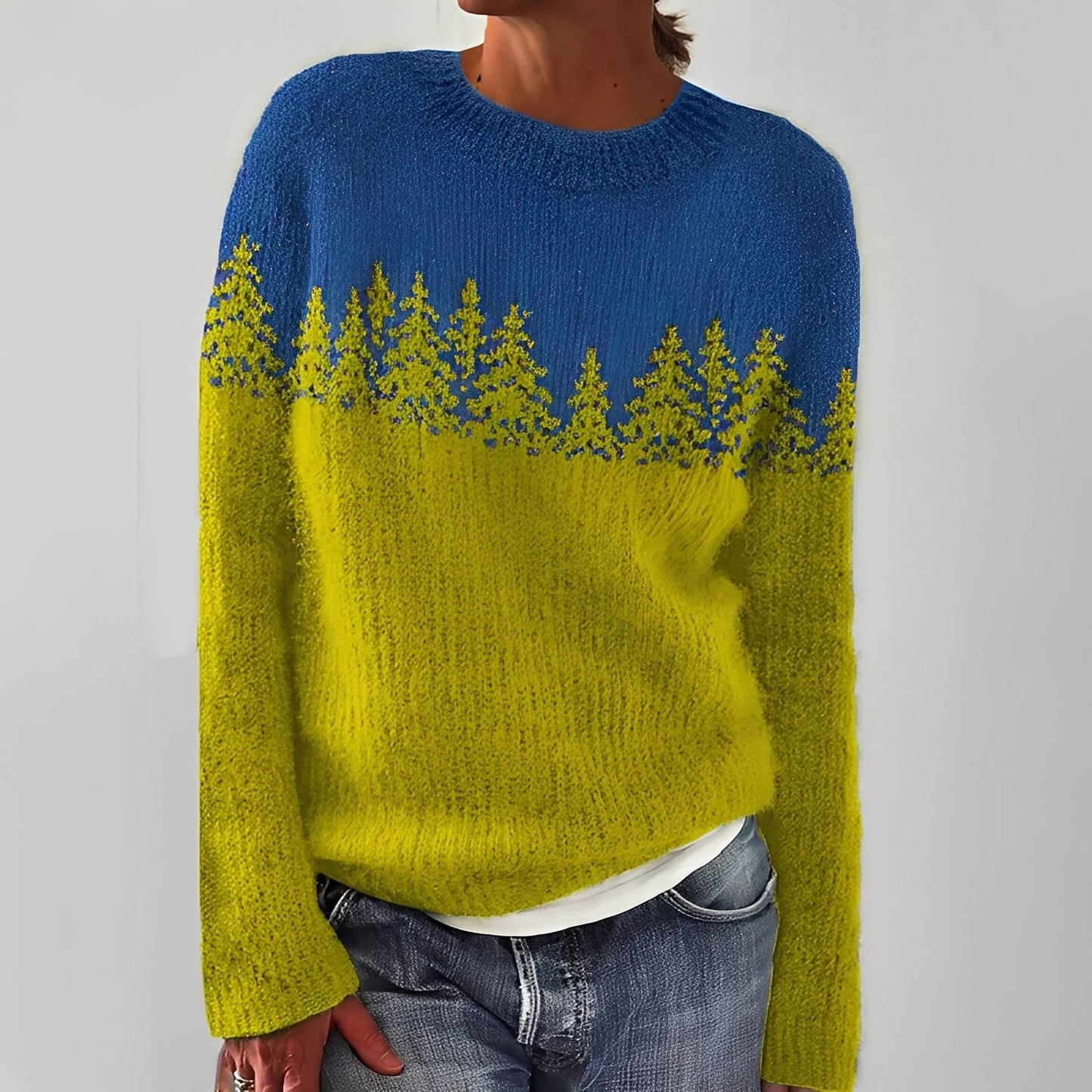 Heather - Tradycyjny damski sweter z wzorem