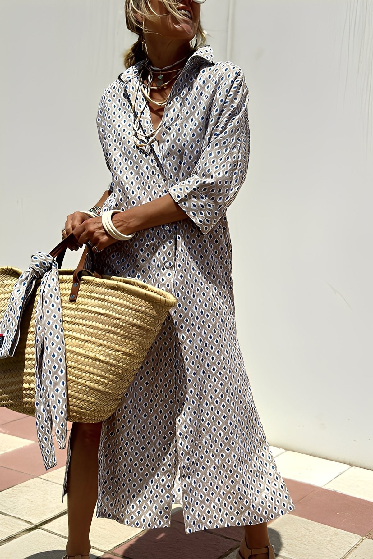 Amélie - Klasyczna damska sukienka w paski