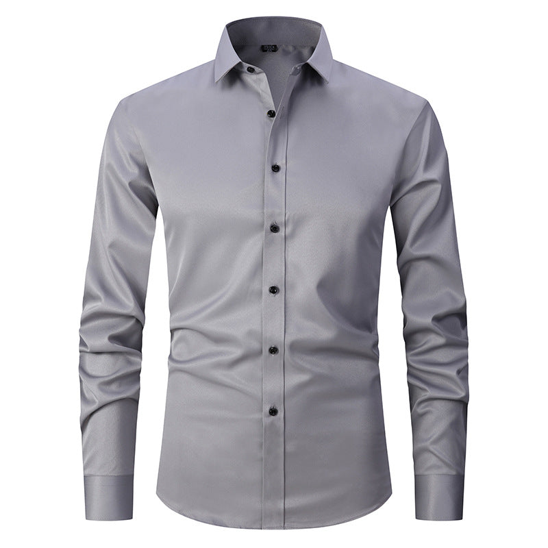 Jaren - Męska elegancka koszula ze stretchu z długimi rękawami