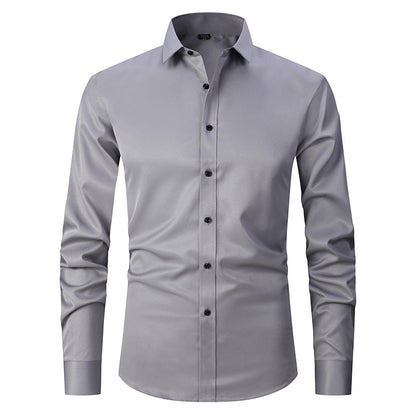 Jaren - Męska elegancka koszula ze stretchu z długimi rękawami