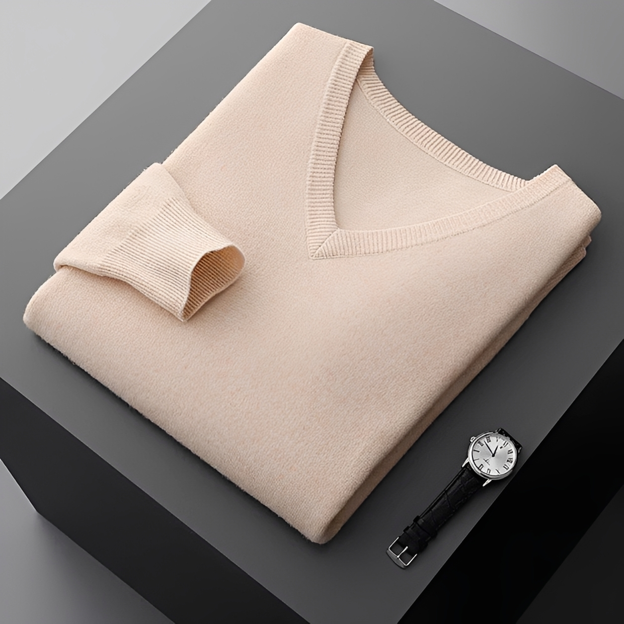 Walter - Wygodny sweter z dekoltem w serek