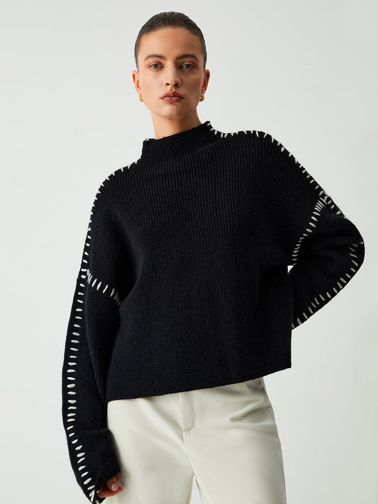 Theresa – Duży sweter z golfem