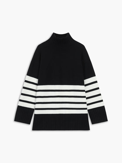 Colette – Gestreowany Mock-Neck-Pulower