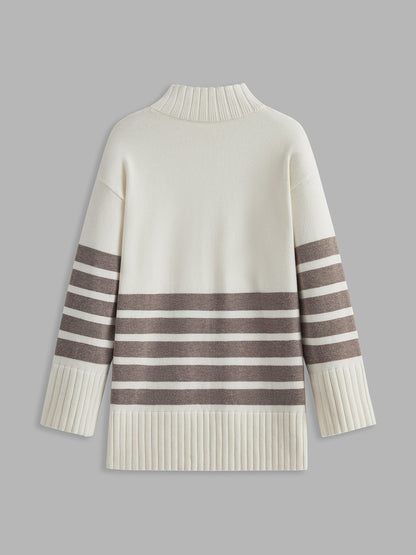 Colette – Gestreowany Mock-Neck-Pulower