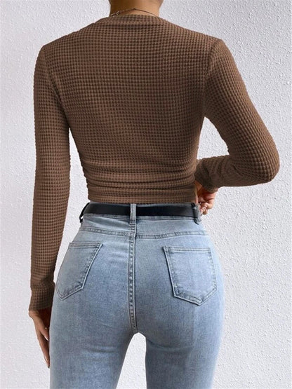 Tessa – Waffelstrick Slim-Pullover