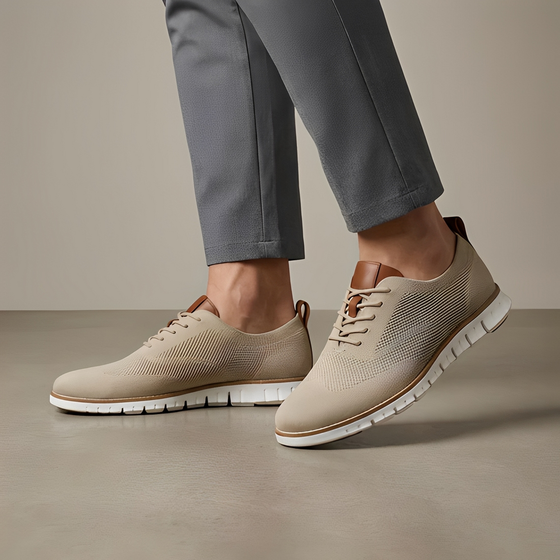 Nelson - Buty sznurowane codzienne z dzianiny dla mężczyzn