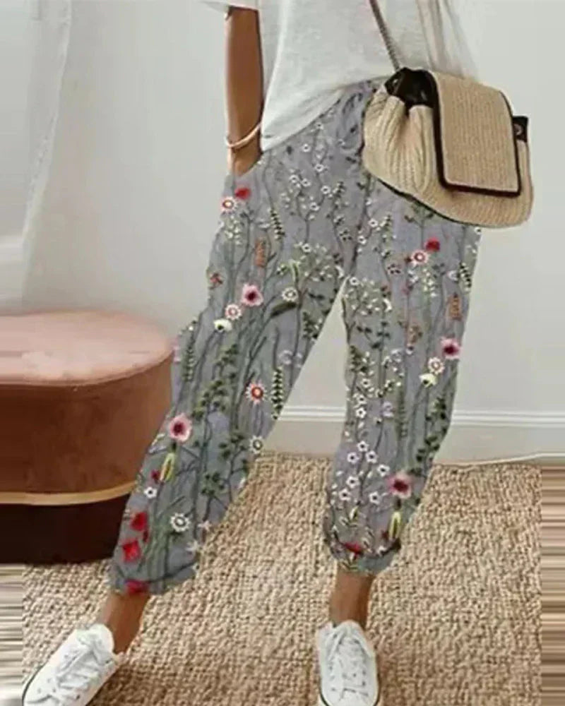 Burga – Eleganckie damskie spodnie lniane