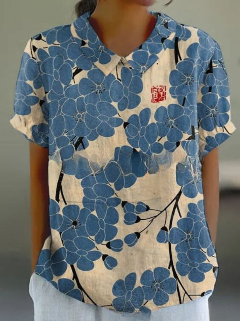 Shelby - Vintage Kwiatowa Bluzka Damska Casual
