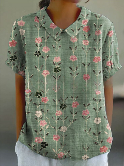 Shelby - Vintage Kwiatowa Bluzka Damska Casual