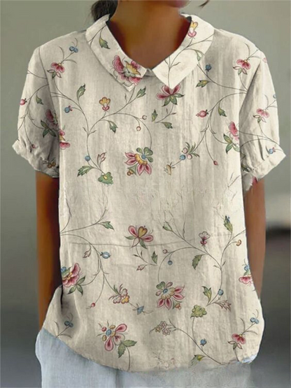 Shelby - Vintage Kwiatowa Bluzka Damska Casual