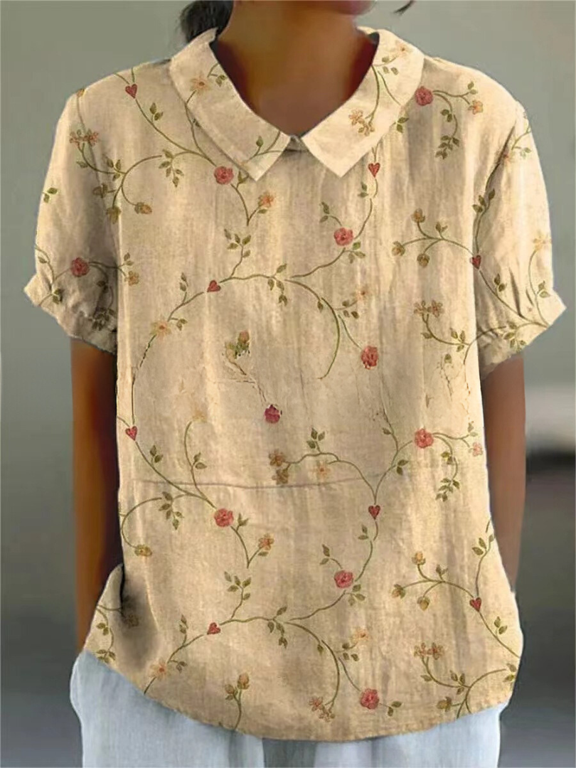 Shelby - Vintage Kwiatowa Bluzka Damska Casual