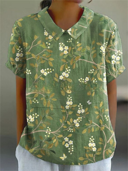Shelby - Vintage Kwiatowa Bluzka Damska Casual