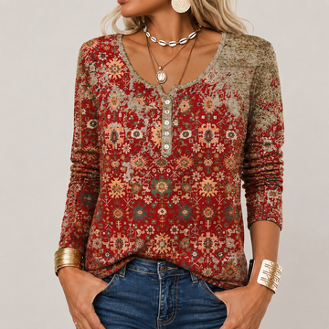 Hilde - Elegancki sweter z azteckim wzorem
