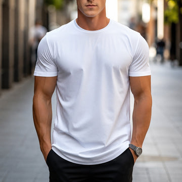 Owen - Luźny, gładki T-shirt dla mężczyzn