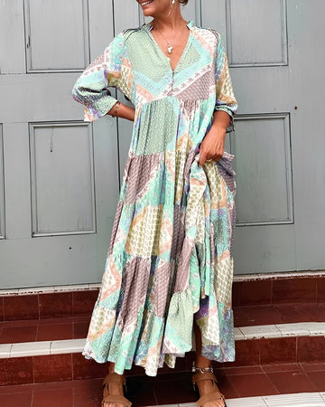 Kirsten - Elegancka sukienka z długimi rękawami
