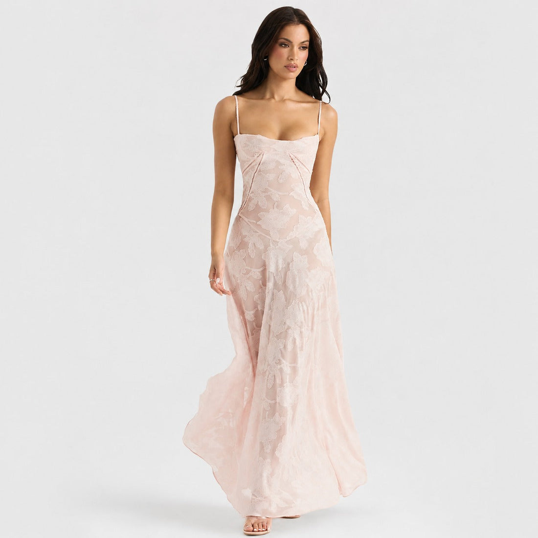 Jazmine - Stylowa, dopasowana sukienka maxi