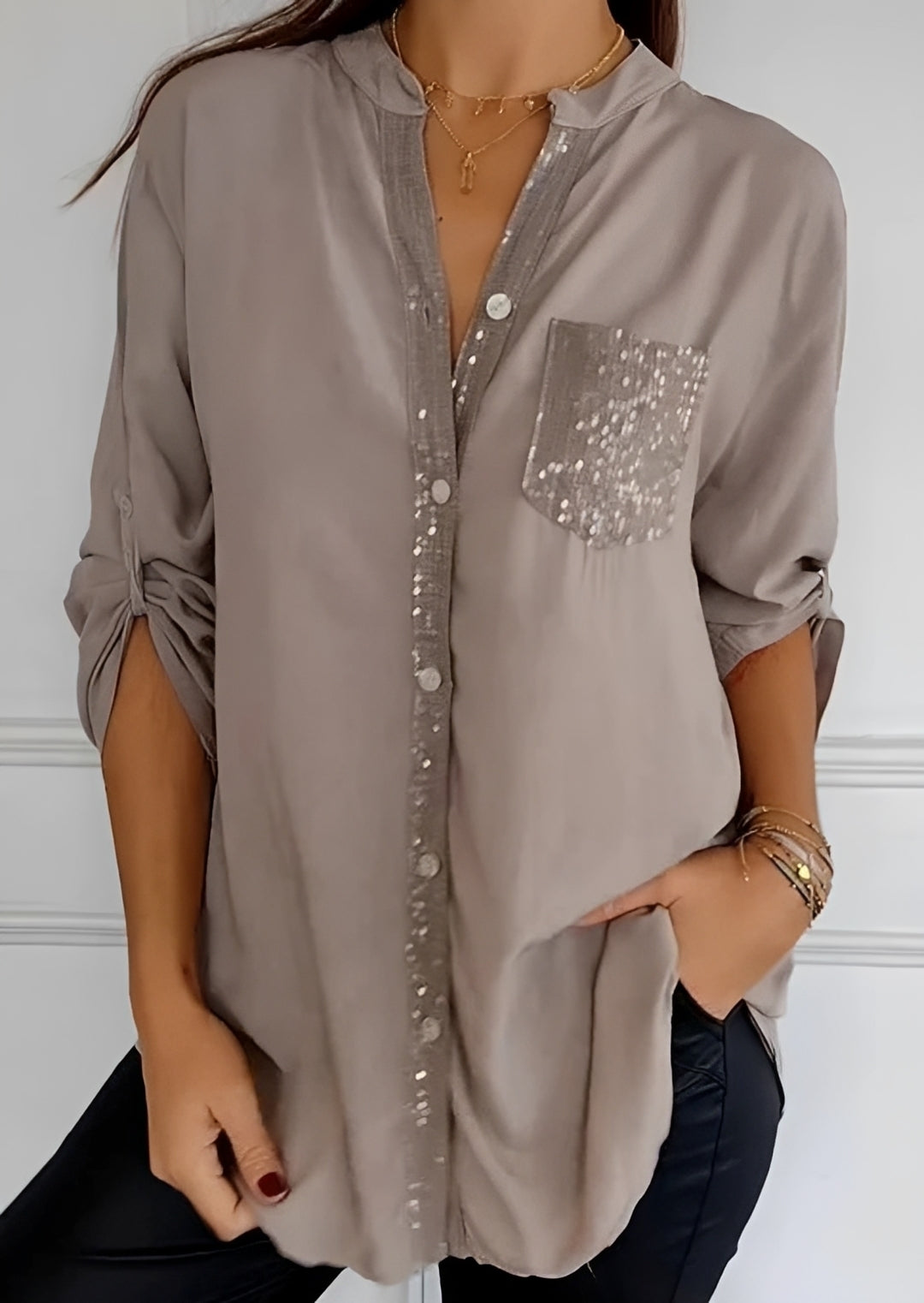 Xanthe - Stylowy Top z Cekinami
