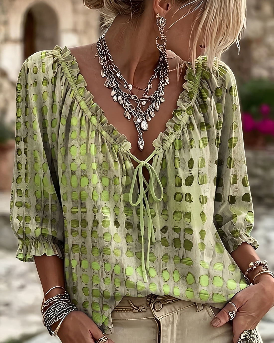 Candice - Stylowa bluzka w kropki