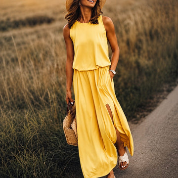 Edna - Swobodna sukienka maxi w stylu boho z modalu