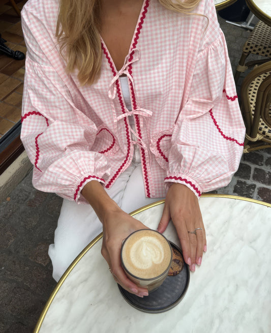 Claudia – Bluzka Gingham z Kokardą
