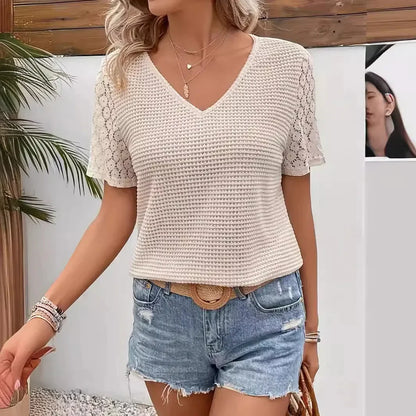 Shirley - Modny letni koronkowy T-shirt damski