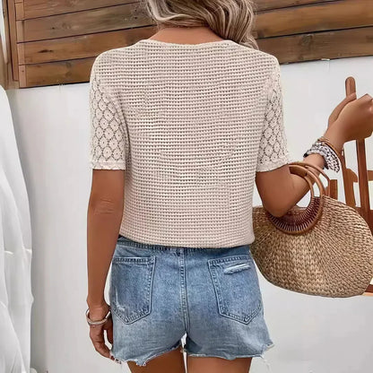 Shirley - Modny letni koronkowy T-shirt damski