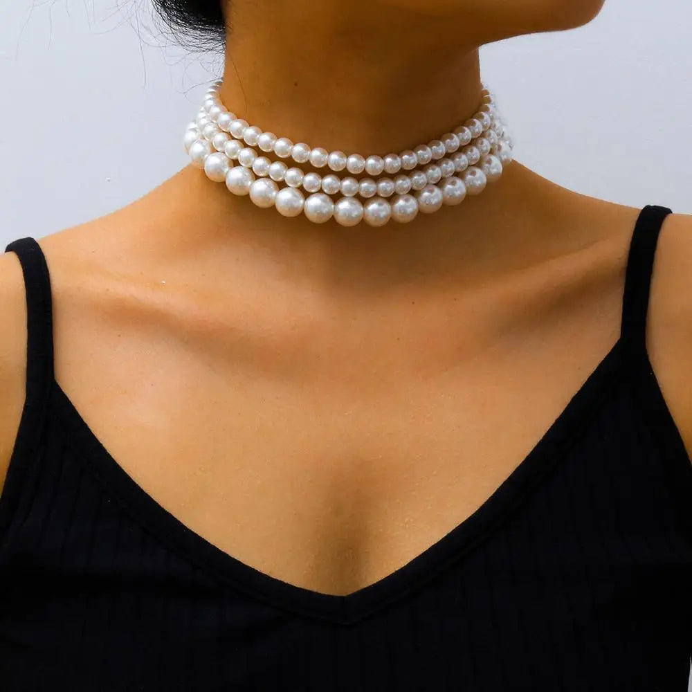 Zestaw naszyjnika choker z perłami - (zestaw 3) naszyjnik z perłami